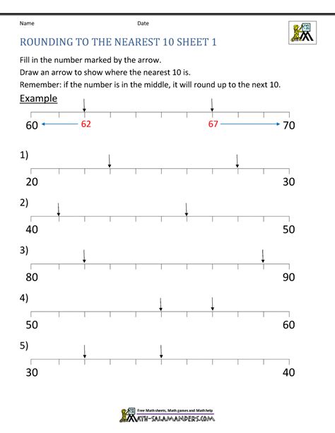 Rounding Worksheets to the nearest 10