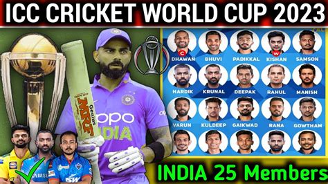 Icc Cricket World Cup 2023 India Squad 2023 Cricket World Cup Team ...