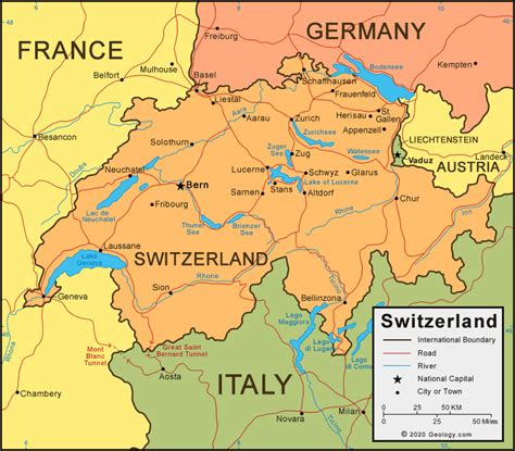 Switzerland Map and Satellite Image