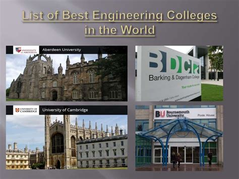 Get the list of Top engineering colleges in the World