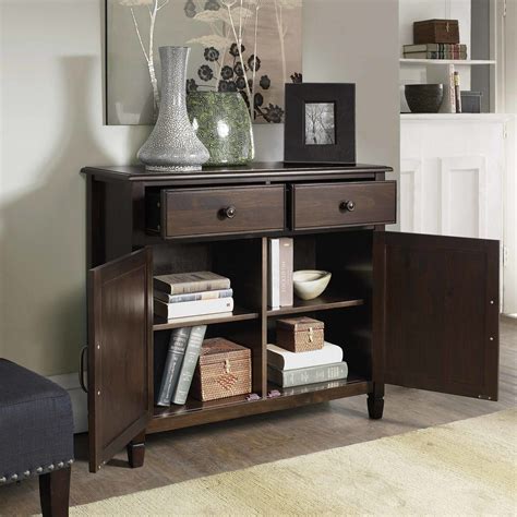 Simpli Home Connaught 2 Drawers and 2 Door Entryway Storage Cabinet ...