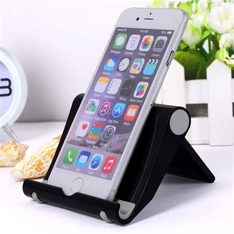 Universal Foldable Black Mobile Phone Stand Flexible Desk Phone Holder ...