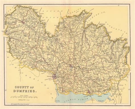 DUMFRIESSHIRE antique county map. Parishes. Gretna. Scotland. LIZARS 1895