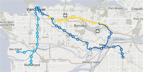 Vancouver skytrain route map - Skytrain vancouver map routes (British ...