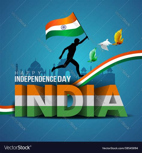 Happy independence day india indian flag Vector Image