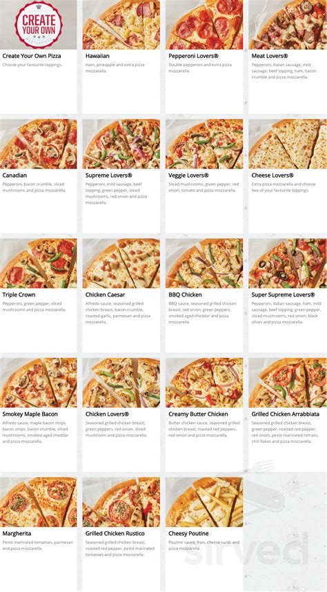 Pizza Hut Printable Menu