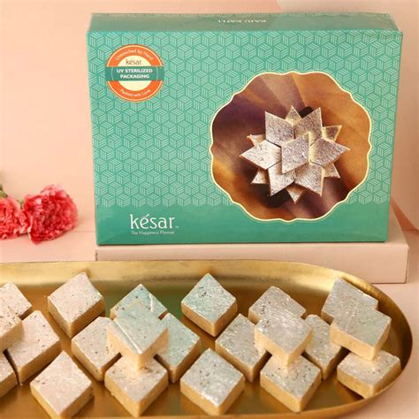 Diwali Best Wishes Kaju Katli - Luv Flower & Cake