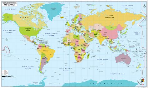 Printable Blank World Map with Countries & Capitals [PDF]