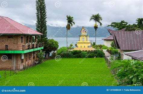 View of Island Samosir on Lake Toba Stock Photo - Image of island ...