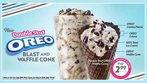 Sonic Welcomes Back Double Stuf Oreo Waffle Cone And Blast - Chew Boom