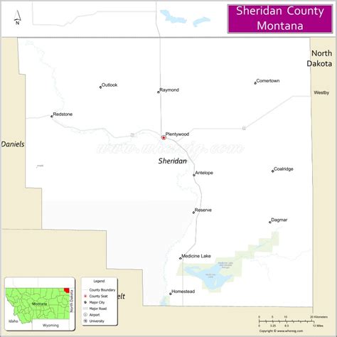 Map of Sheridan County, Montana - Where is Located, Cities, Population ...