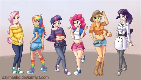 My Little Pony Human Lineup by saymanhd on DeviantArt