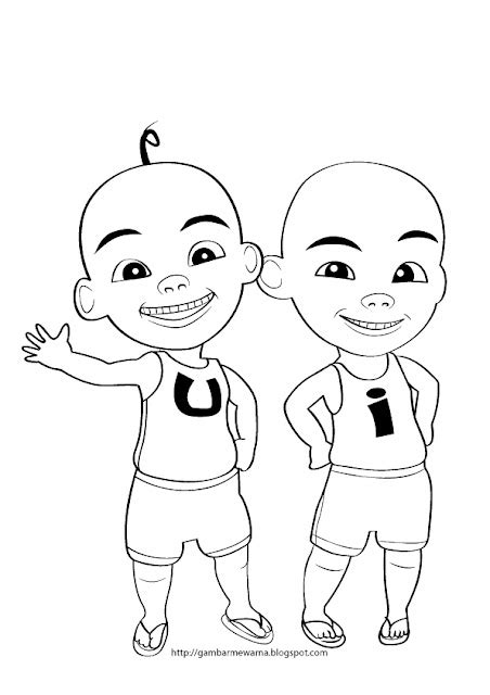 Gambar Mewarna Upin & Ipin - Gambar Mewarna