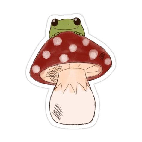 Toadstool Sticker by CaptainAlfredo | Mini canvas art, Frog art, Frog ...