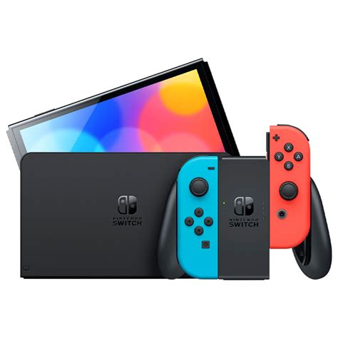 Nintendo Switch OLED Model 64GB Console Neon Red & Neon Blue / White ...