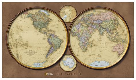 World Map Showing Hemispheres