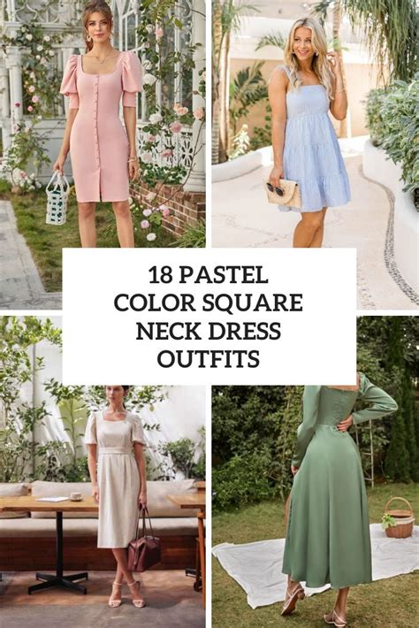 18 Outfits With Pastel Color Square Neckline Dresses - Styleoholic