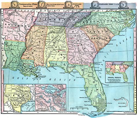 Detailed Map Of Southern United States