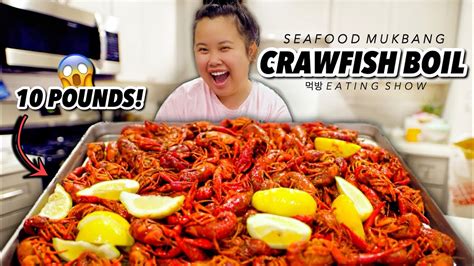 SEAFOOD BOIL MUKBANG 먹방 10 POUNDS CRAWFISH BOIL EATING SHOW! (Crawfish ...