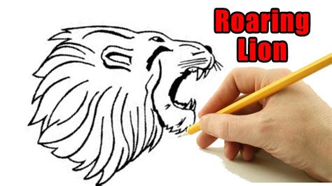 Lion Roaring Outline