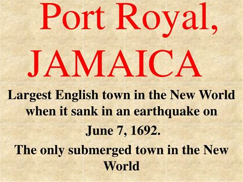 PPT - Underwater Archaeology at Port Royal, Jamaica PowerPoint ...