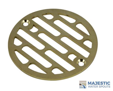 Galleria 4" Round Drain Strainer Cover - Brushed Brass – Majestic Water ...