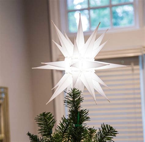 Moravian Star Tree Topper Beautiful Bright White 3D Lighted | Etsy