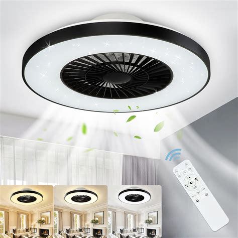 Buy DLLT Modern Ceiling Fans with Lights, 40W LED Dimmable Ceiling Fan ...