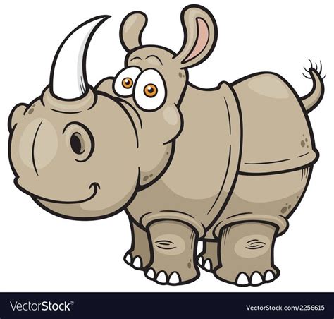 Rhino Royalty Free Vector Image - VectorStock | Rhino, Cartoon animals ...