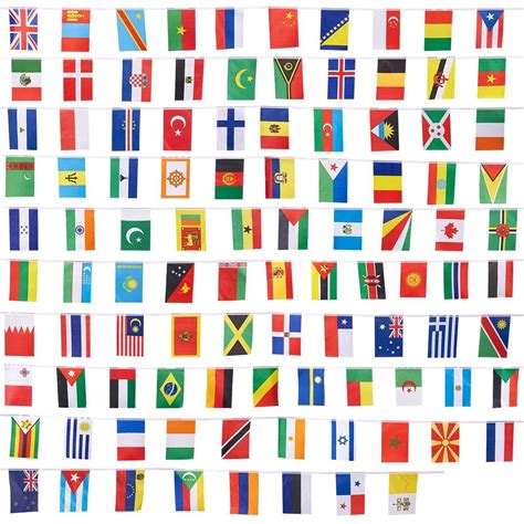 Juvale 100-Piece International Flags - 80-Feet Small Country Flags ...