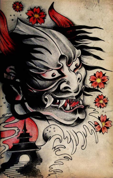 Japanese Demon_Tattoo design by blacksilence92 on DeviantArt