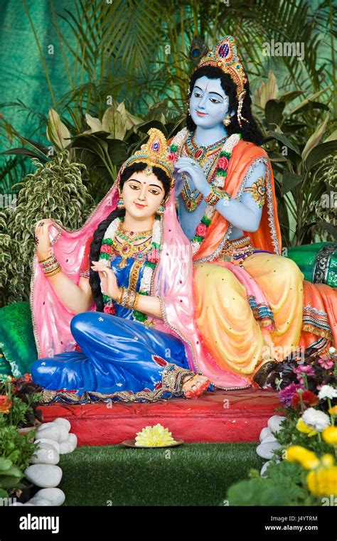 Radha krishna statue, prem mandir, mathura, uttar pradesh, india, asia ...