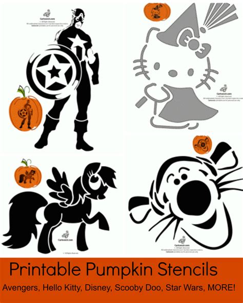 FREE Printable Pumpkin Stencil Patterns: Disney, Hello Kitty, Star Wars ...