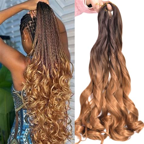 Amazon.com : Luoyudu French Curly Braiding Hair,24 Inch #T4/30 Loose ...