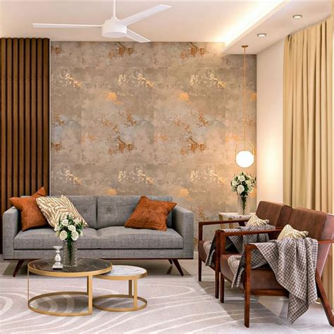 Luxurious Living Room Design With Textured Wall | Latest living room ...