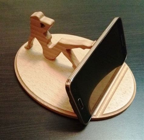 Make your own classy wooden cell phone stand, perfect for your desk or ...