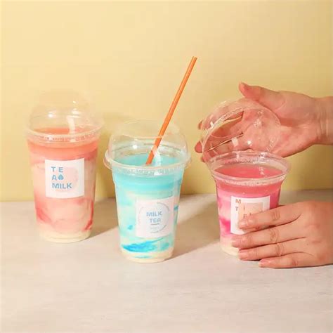 Food grade clear 16oz one time plastic parfait cups with dome lids for ...