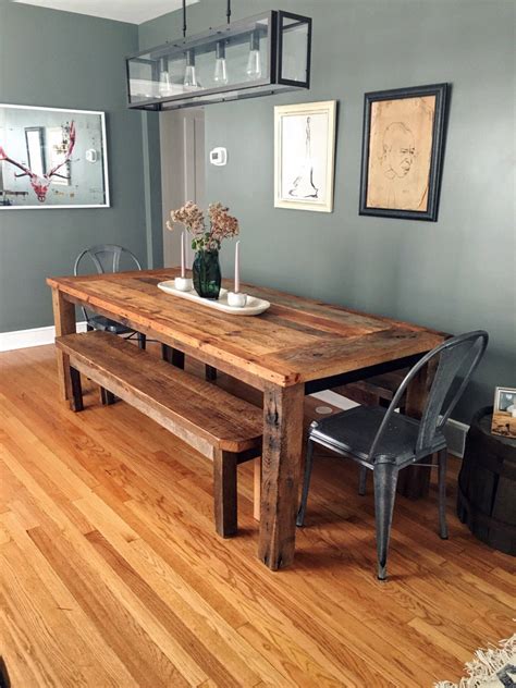 Reclaimed Wood Farmhouse Dining Table Textured Finish | Etsy