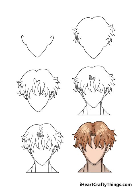 Anime Hair Drawing Step By Step