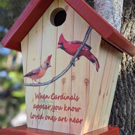 Cardinal Birdhouse - Etsy