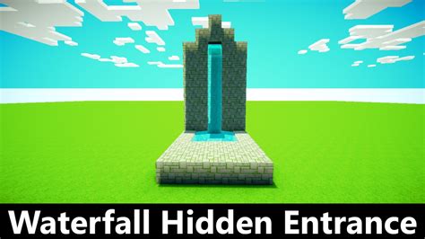 SIMPLE WATERFALL HIDDEN ENTRANCE (Secret Room) Minecraft Project