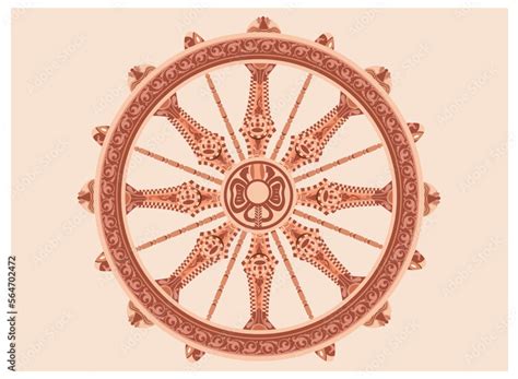 Konark Sun Temple Chariot Wheel Stock Vector | Adobe Stock