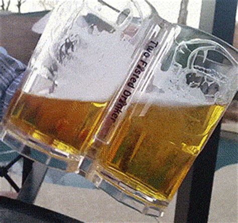 The Two Fisted Drinker Is Two Beer Glasses In One