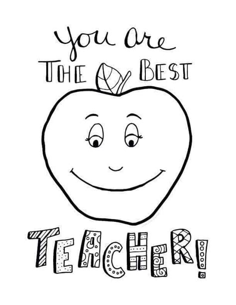 Teacher Appreciation Week Coloring Pages PDF Free - Coloringfolder.com ...