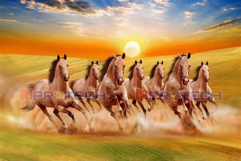 seven running horses Vastu painting | best 7 horses painting L