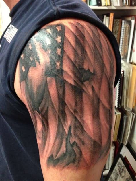 49++ Astonishing Mens american flag shoulder tattoo image HD