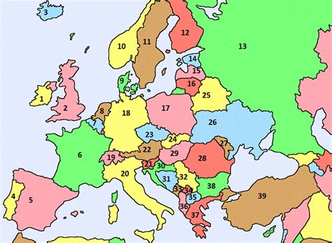 Free Large Map of Europe Quiz | World Map With Countries