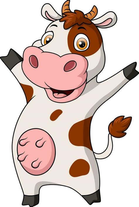 Happy cow cartoon on white background 23878254 Vector Art at Vecteezy