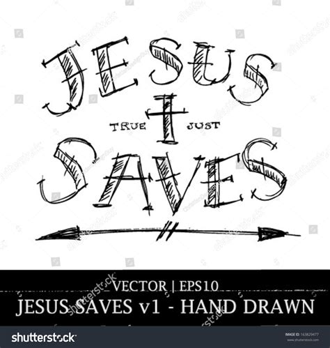 Jesus Saves Religious Tattoo Art Design Stock Vector 163829477 ...