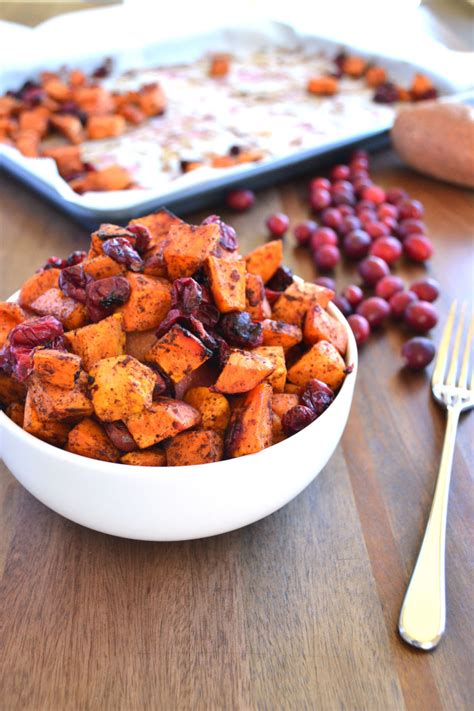 Cinnamon Roasted Sweet Potatoes & Cranberries